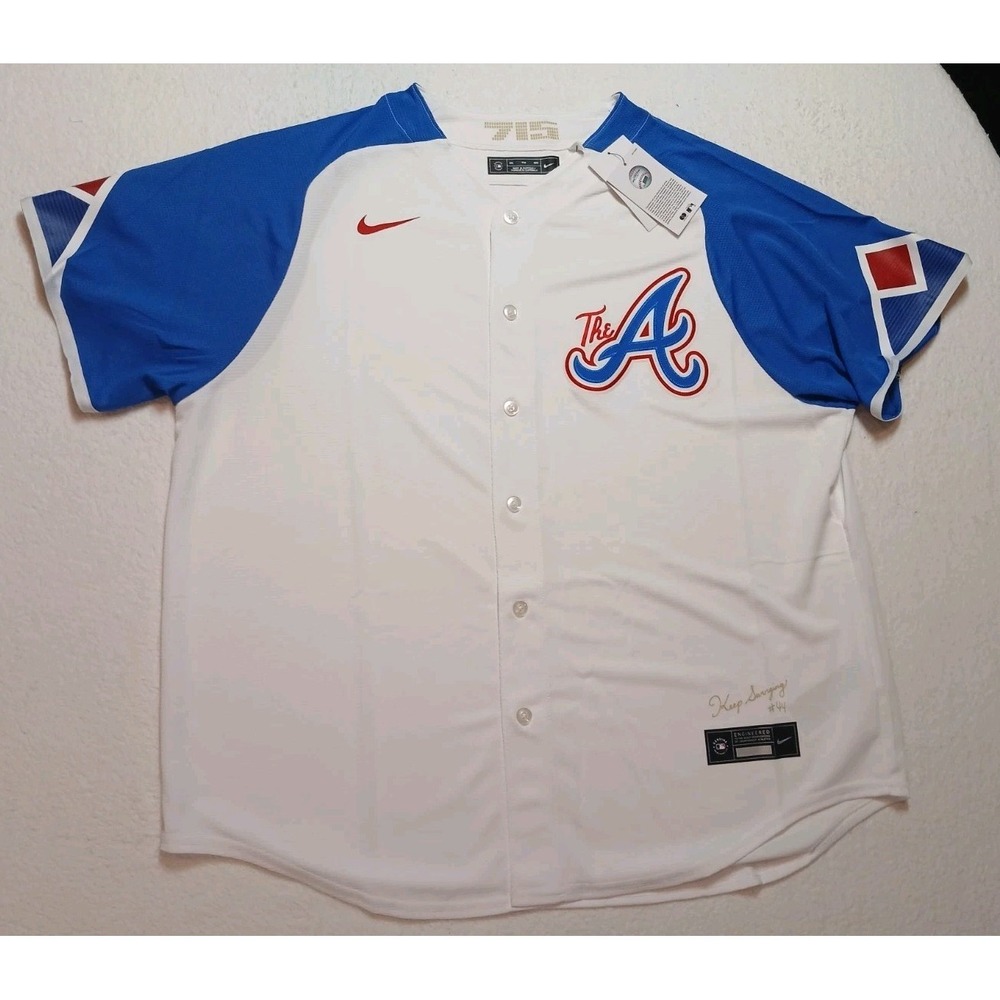 MLB Mens ATLANTA BRAVES SEWN Nike Baseball JERSEY City Connect NWT Size XXL
